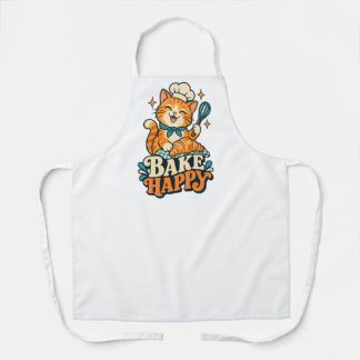 Tablier Bake Happy Cat Chef Kitchen Apron