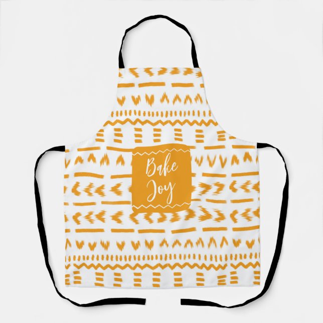 Tablier Bake Joy Boudcloth Motif Africain En Blanc (Recto)