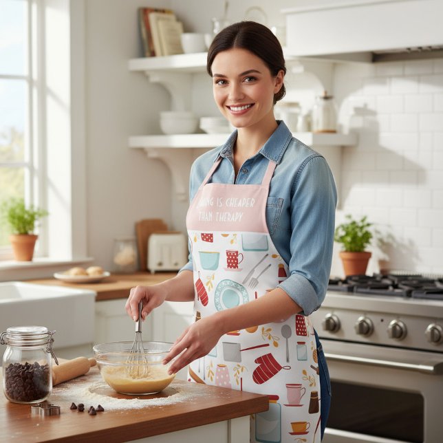 Tablier Baking Dit Cuisine Moderne Rose (Créateur téléchargé)