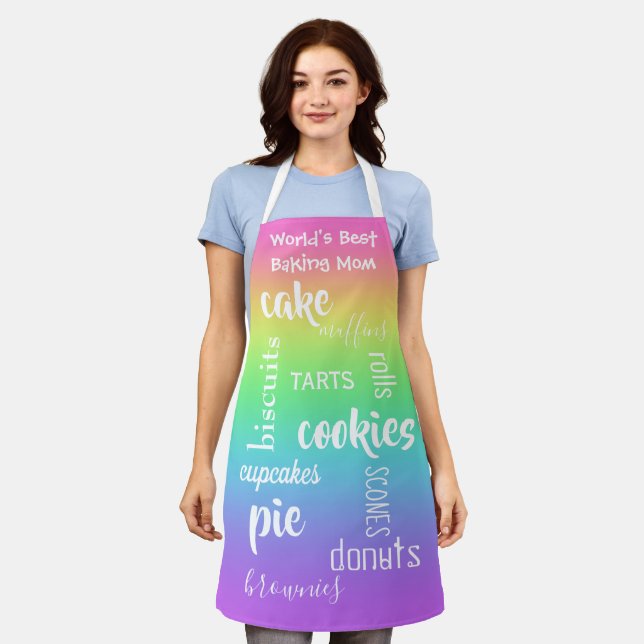 Tablier Baking Mom Rainbow Apron (Porté)