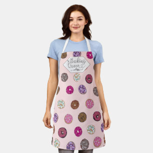 Tablier Baking Queen Rose Sprinkt Aquarelle Nom