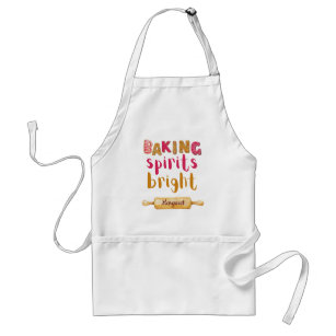 Tablier Baking Spirits Bright Cute Christmas Personalized 