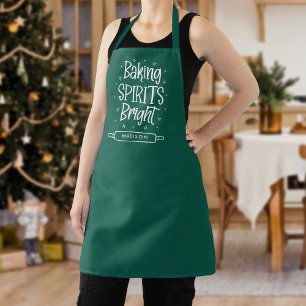 Tablier Baking Spirits Bright Green Noël personnalisé