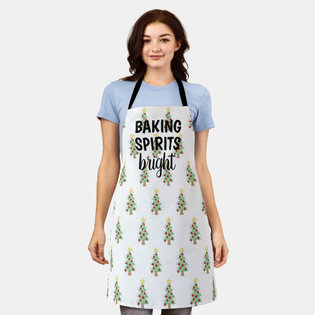 Tablier Baking Spiritueux Arbre de Noël brillant Apron (Porté)