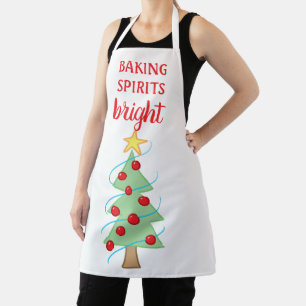 Tablier Baking Spiritueux Arbre de Noël brillant Apron