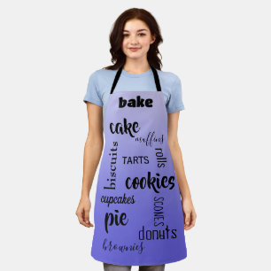 Tablier Baking Words Lavender Kitchen Apron