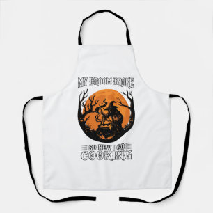 Tablier Balai Brisé Cuisine Sorcière Chaudron Pleine Lune