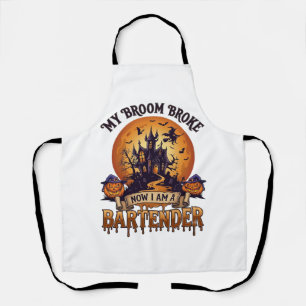 Tablier Balai Cassa Barman Halloween Maison Hantée Sorci