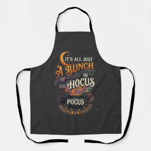 Tablier Balai de sorcière Hocus Pocus Chat noir Chaudron m