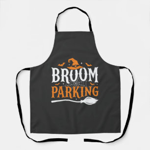 Tablier Balai d'Halloween Parking Chapeau de Sorcière Grap