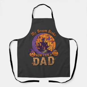 Tablier Balai Papa Brisé Halloween Maison Hantée Moustache