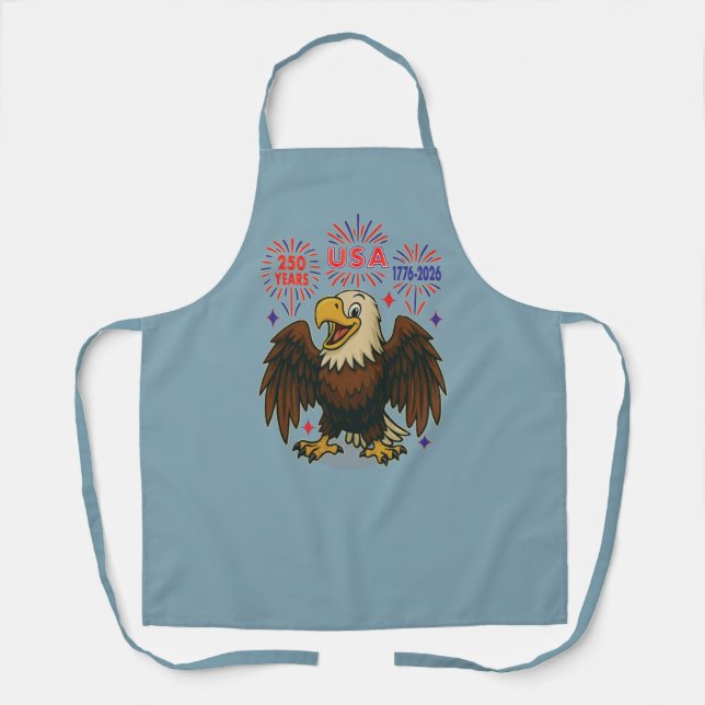 Tablier Bald Eagle avec Fireworks - USA 250 ans 1776-2026 (Recto)
