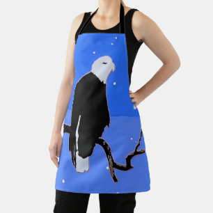 Tablier Bald Eagle en hiver - Art original de la faune