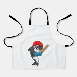 Tablier Baleine tueuse au cricket avec chauve-souris de cr