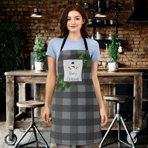 Tablier Balle grise de neige Plaid Apron