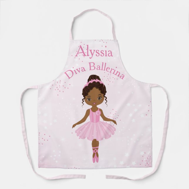 Tablier Ballerina rose Tutu Apron afro-américain (Recto)