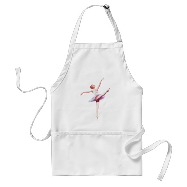 Tablier Ballerine en rose et lavande, monogramme (Devant)