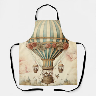 Tablier Balloon à air chaud vintage Floral Bleu