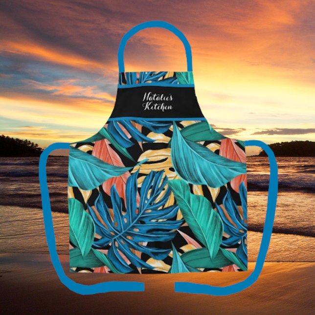 Tablier Banane vive Feuilles Tropical Print Apron (Créateur téléchargé)