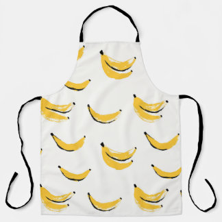 Tablier Bananes dessinées à la main, motif sans couture él