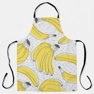 Tablier Bananes fraîches dessinées à la main arrière - pla