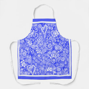 Tablier Bandana Bleu Tout-En-Dessus Imprimé