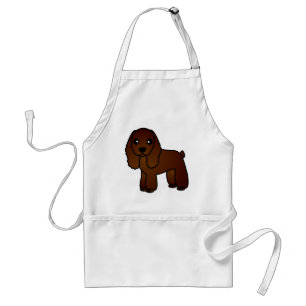 Tablier Bande dessinée mignonne de cocker de chocolat