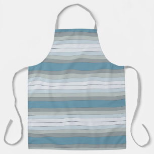 Tablier Bandes de couleur bleue et grise sur papier aquare