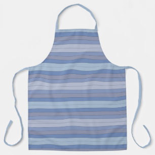 Tablier Bandes de couleur bleues et grises sur papier aqua