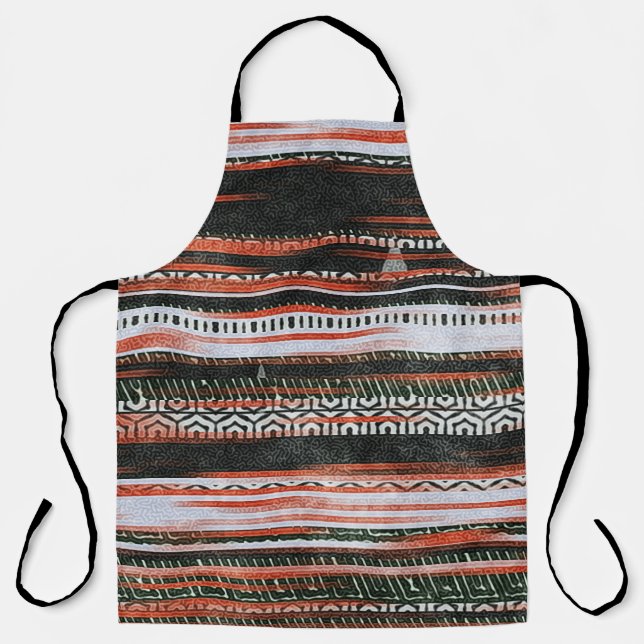Tablier Bandes ethniques tribales : conception du tapis. (Recto)