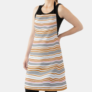 Tablier Bandes marron gris mignonne