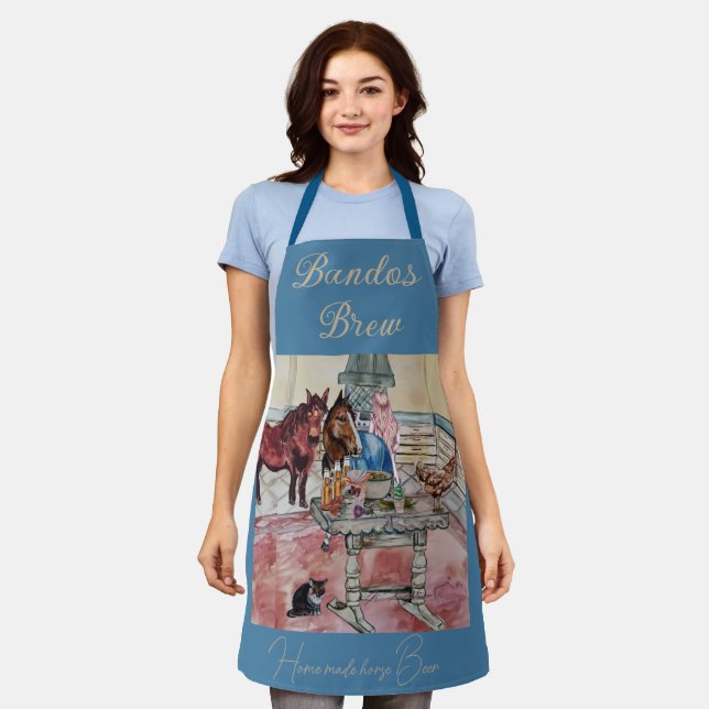 Tablier Bandos Beer fait maison cheval brasserie (Porté)