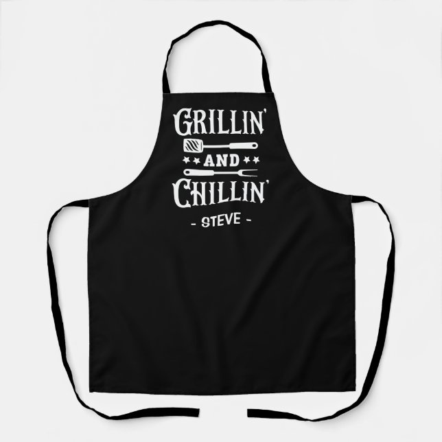 Tablier Barbecue Grillin et Chillin (Recto)