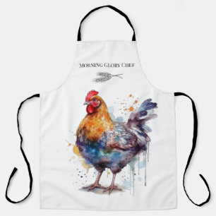 Tablier Barnyard Splendor : Hen aquarelle, personnalisé
