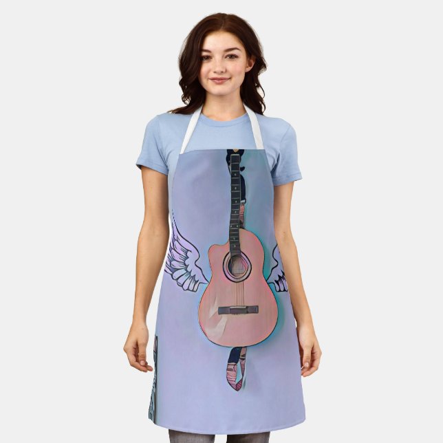 Tablier Basse guitariste cadeau (Porté)