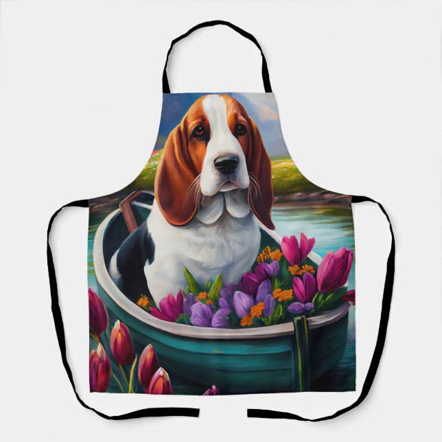 Tablier Basset Hound Dog sur une pagaie : une aventure Pit (Recto)