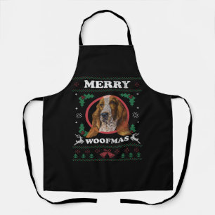 Tablier Basset Hound Joyeux Woofmas Cadeau de Noël Chien
