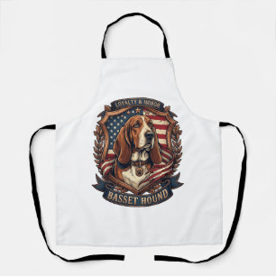 Tablier Basset Hound Loyauté Honneur Chien Bouclier Drapea