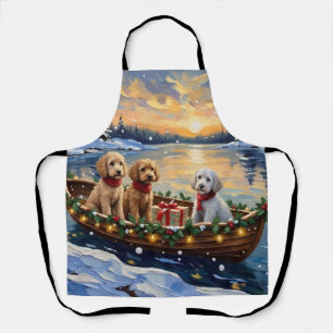 Tablier Bateau de Noël de Caniche Fêtes