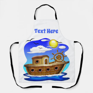 Tablier Bateau de pêche dessin animé