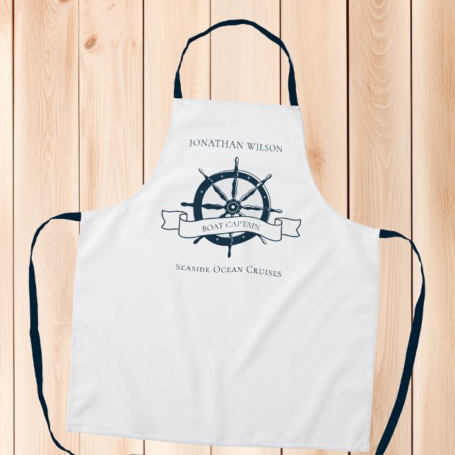 Tablier Bateau personnalisé Nautical Wheel Beach Cruise Ch (Créateur téléchargé)