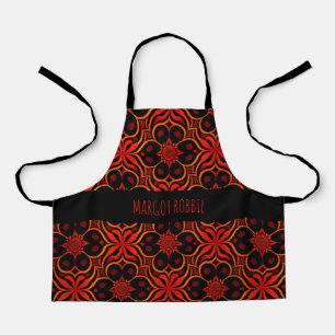 Tablier Batik indonésien Abstrait Rouge Floral