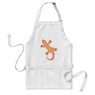 Tablier Batik tribal Gecko - corail et orange clair
