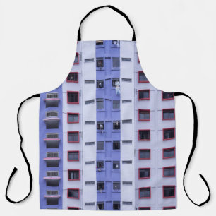 Tablier Bâtiment haut bleu et blanc