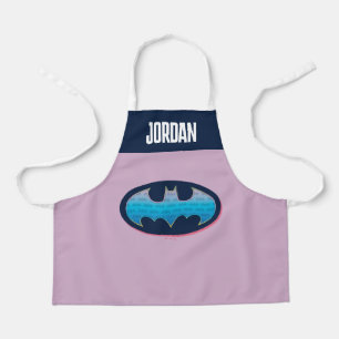 Tablier Batman Symbole rose et bleu
