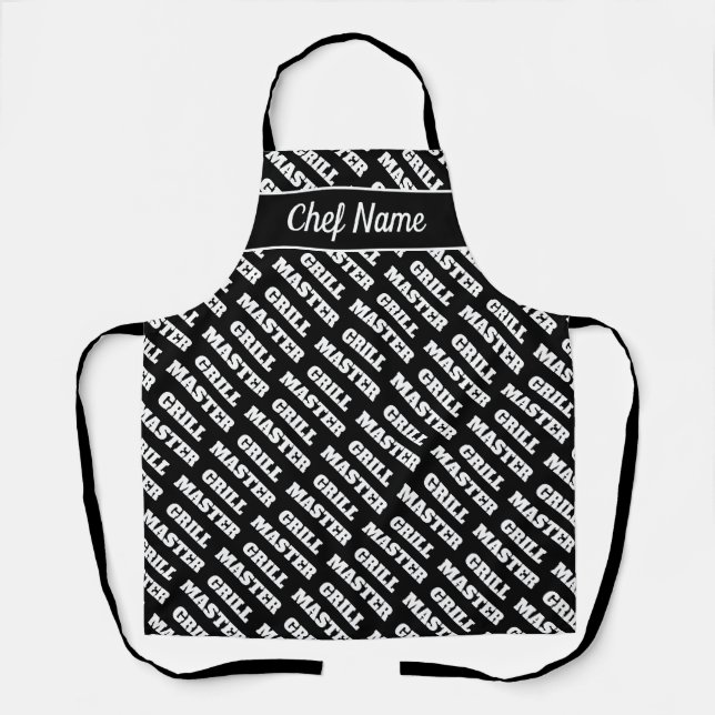 Tablier BBBQ noir et blanc pour grillmaster (Recto)