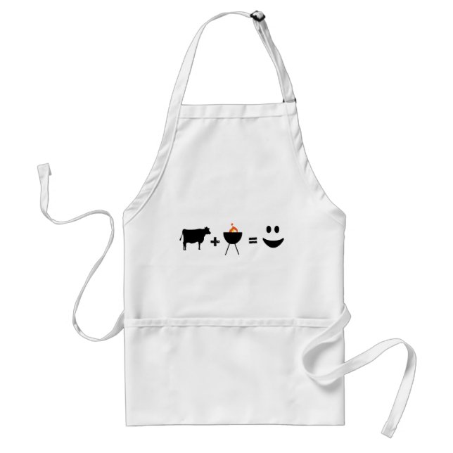 Tablier BBQ de vache heureux (Devant)