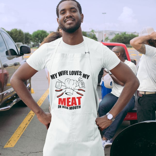 TABLIER BBQ : MA FEMME AIME MA VIANDE (Créateur téléchargé)