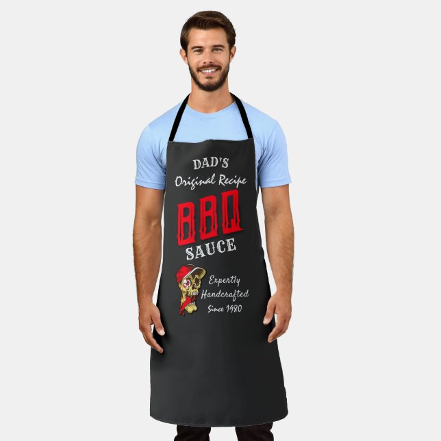 Tablier BBQ papa Recette originale Sauce chaude Visage amu (Porté)