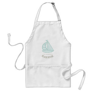 Tablier Beach House Nautical Voilier Aqua Blue ID623